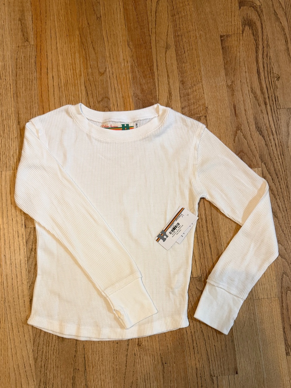 Vintage Havana Girls XL White Thermal Waffle Knit Top w/ Thumbholes NWT